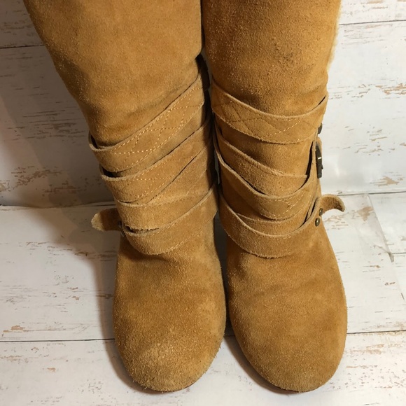 Nine West Suede Leather Cruzal1 Heeled Boots - Picture 4 of 8
